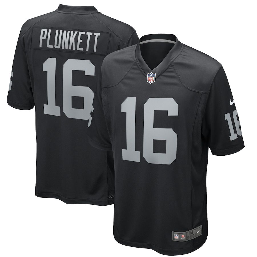 Men Oakland Raiders 16 Jim Plunkett Nike Black Game Retired Player NFL Jersey